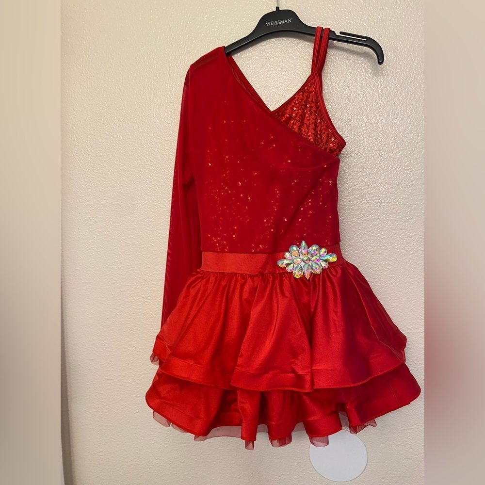 WEISSMAN Dance costume red tutu dress Feelin' The Power 14158 SA-Small adult - Picture 2 of 9